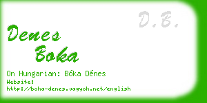 denes boka business card